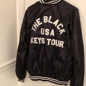 The Black Keys USA Tour Black Nylon Bomber Jacket Vintage Merch